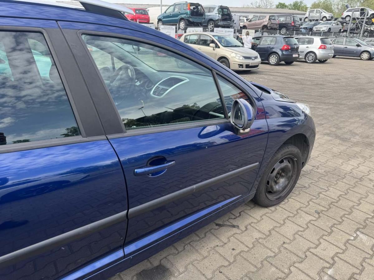 Peugeot 207SW original T&uuml;r vorn rechts KPL Montebello blau Kombi Rohbau Bj.2009
